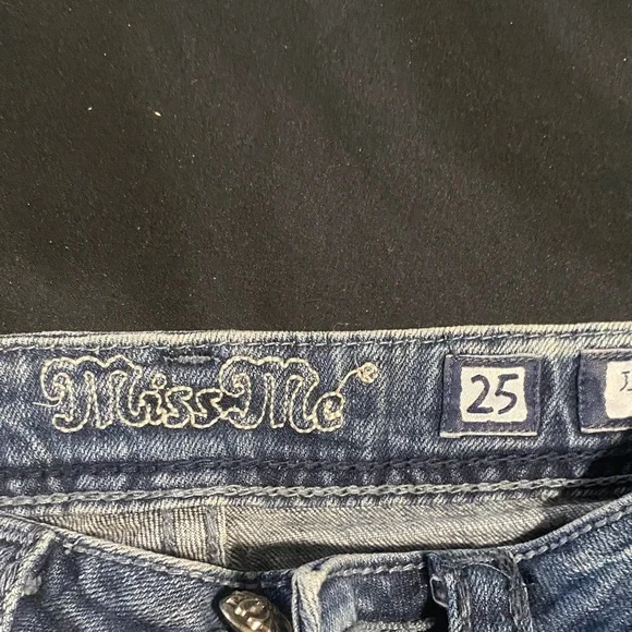 Miss Me Distressed Blue Flare Jeans - Picture 3 of 4